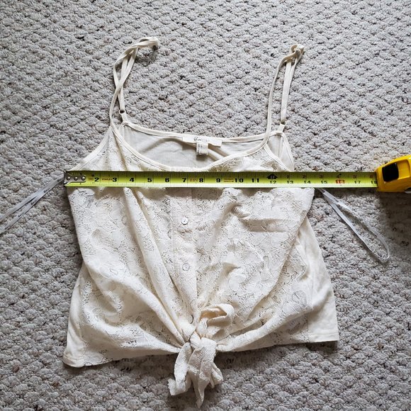 F21 Cream Knot Crop Top - Picture 7 of 10